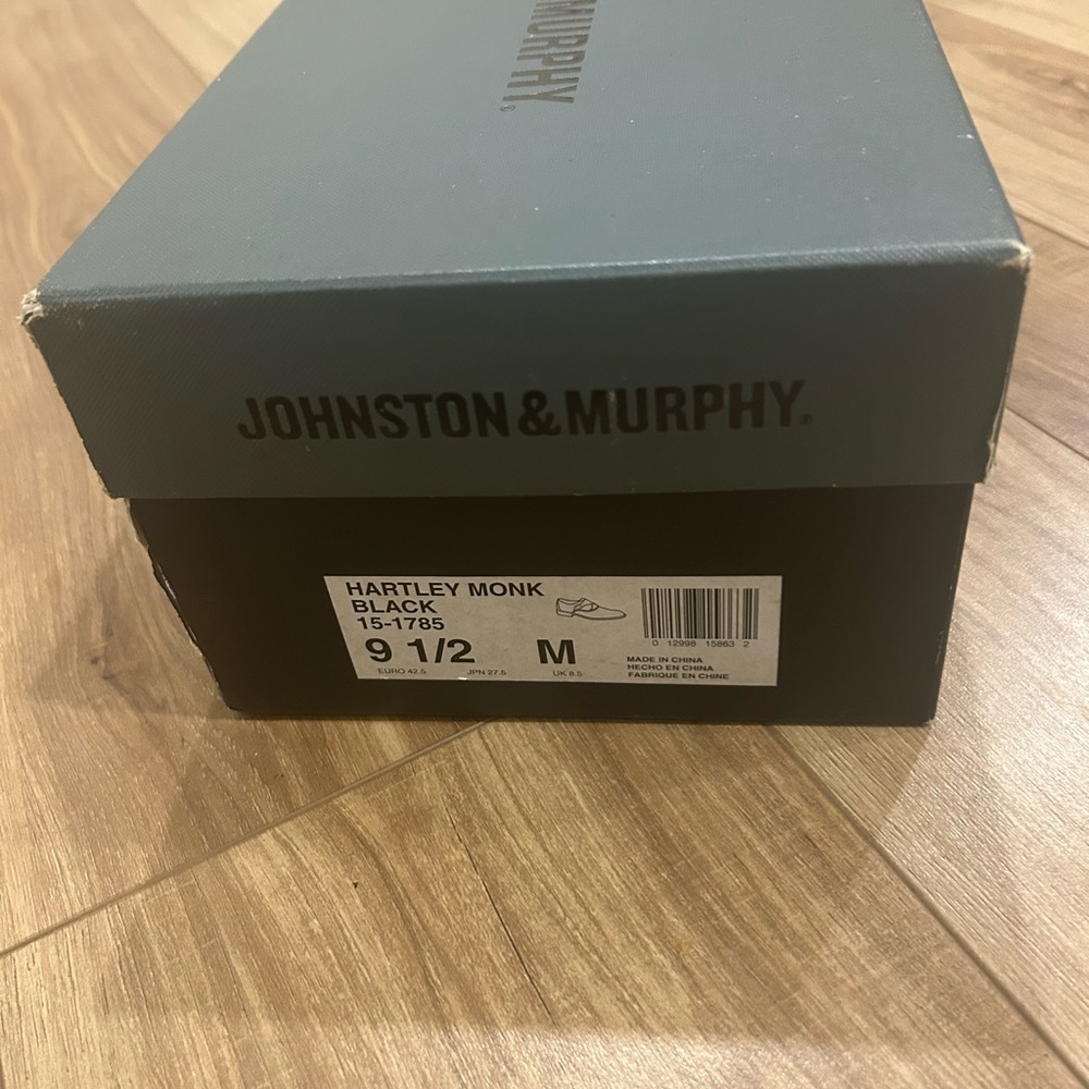 Johnston & Murphy Black Leather Monk Strap Dress … - image 4